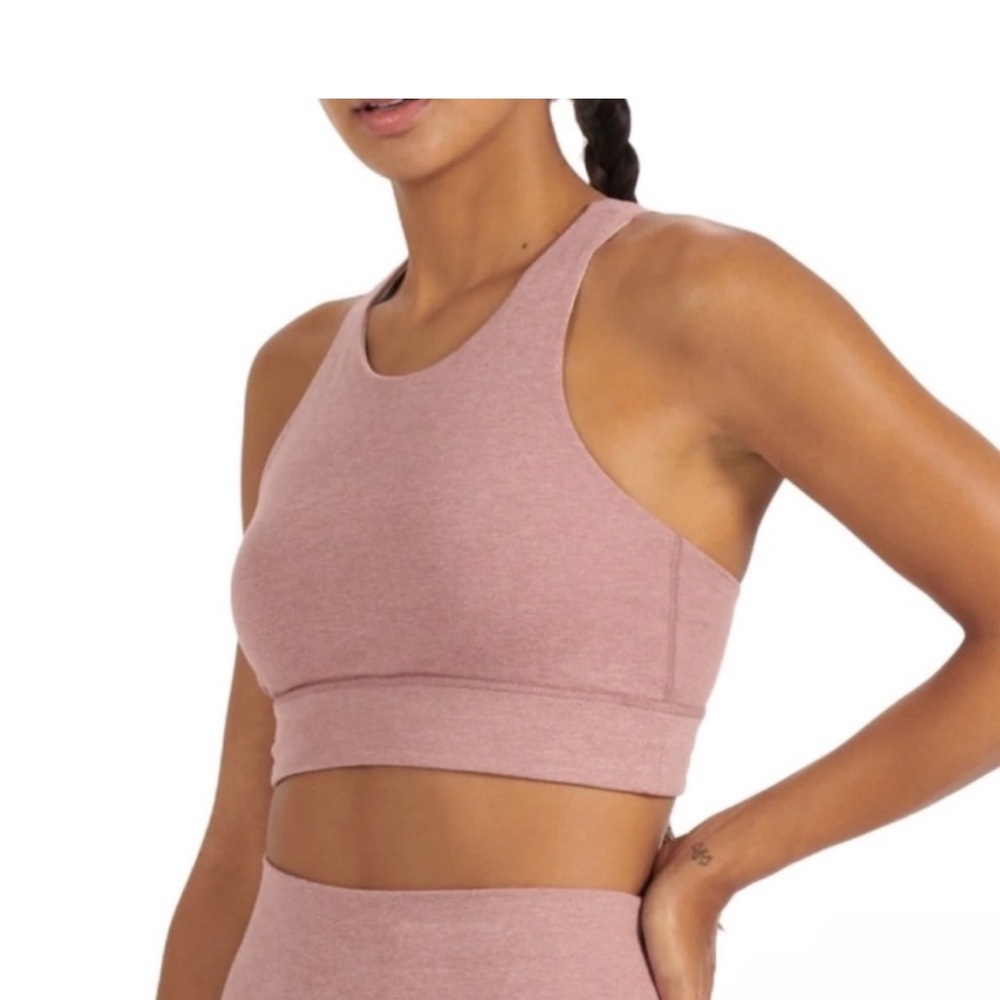 Vuori Dusty Rose High Neck Sports Bra